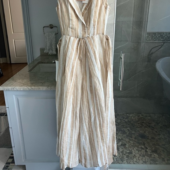 Cult Gaia Sybil Striped Jumpsuit Natural Multi Stripe - Picture 11 of 12